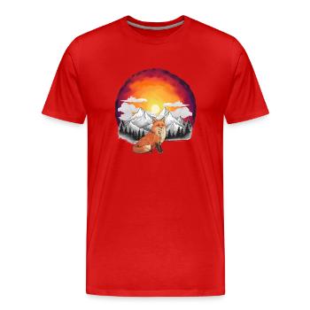 Natur Fuchs Füchse Gebirge Berge Füchsin - Männer Premium Bio T-Shirt - Rot - Vorne - Damien (186cm)