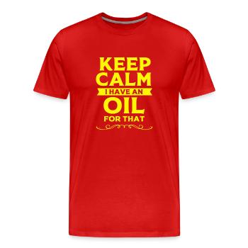 Huile essentielle - T-shirt bio Premium Homme - rouge - Devant - Damien (186cm)