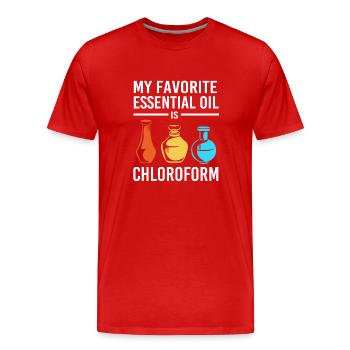 Huile essentielle - T-shirt bio Premium Homme - rouge - Devant - Damien (186cm)