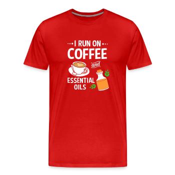 Huile essentielle - T-shirt bio Premium Homme - rouge - Devant - Damien (186cm)