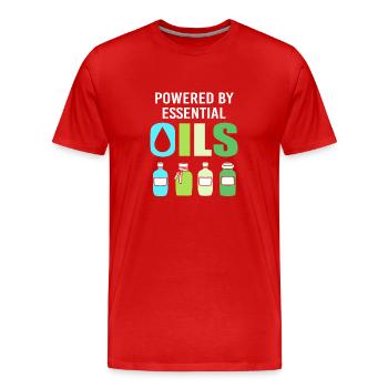 Huile essentielle - T-shirt bio Premium Homme - rouge - Devant - Damien (186cm)