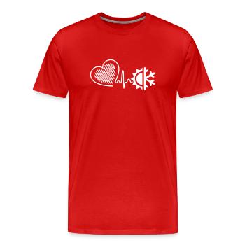 HVAC technician HVAC technician Heartbeat - Men's Premium Organic T-Shirt - red - Front - Damien (186cm)