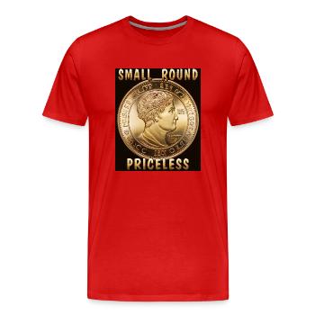 COIN SMALL ROUND PRICELESS - Männer Premium Bio T-Shirt - Rot - Vorne - Damien (186cm)