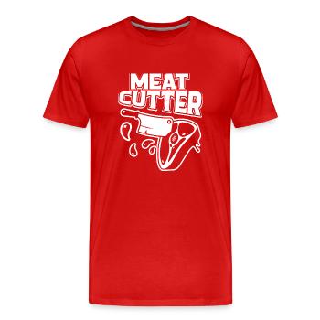 Proud To Be A Meat Cutter - Men's Premium Organic T-Shirt - red - Front - Damien (186cm)