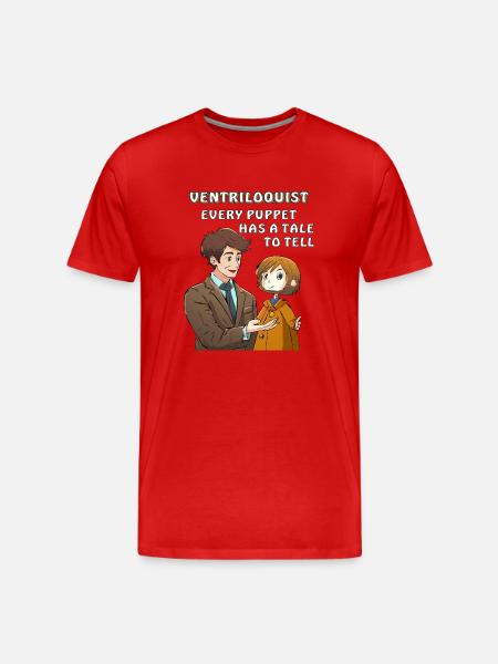 BUIKSPREKER ELKE POP HEEFT EEN VERHAAL TE VERTELLEN - Mannen premium biologisch T-shirt - rood