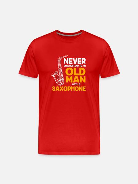 Saxophon Saxophonist - Männer Premium Bio T-Shirt - Rot
