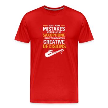 Saxophoniste saxophoniste - T-shirt bio Premium Homme - rouge - Devant - Damien (186cm)