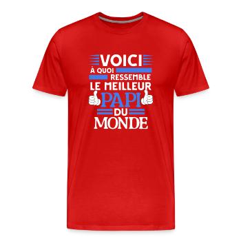 This is what the best grandpa in the world looks like - Men's Premium Organic T-Shirt - red - Front - Damien (186cm)