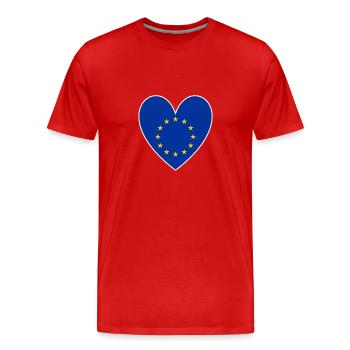 EU Flag Heart Europe European Union Euro - Men's Premium Organic T-Shirt - red - Front - Damien (186cm)