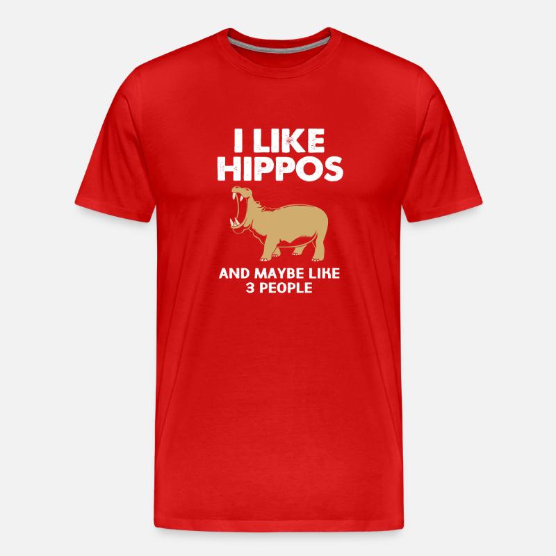 Nilpferd - Männer Premium Bio T-Shirt - Rot