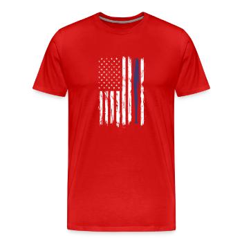 Baseball Sport Baseballspieler Pitcher Catcher USA - Männer Premium Bio T-Shirt - Rot - Vorne - Damien (186cm)