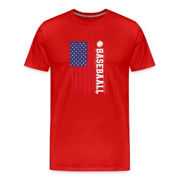 Baseball Sport Baseballspieler Pitcher Catcher USA - Männer Premium Bio T-Shirt - Rot - Vorne - Damien (186cm)
