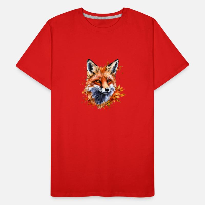 Herbst-Aquarell-Fuchs Männer Premium Bio T-Shirt