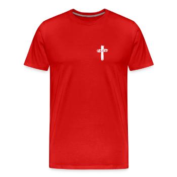 Jésus-Christ Christianisme Dieu Bible - T-shirt bio Premium Homme - rouge - Devant - Damien (186cm)