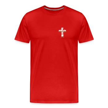 Jésus-Christ Christianisme Dieu Bible - T-shirt bio Premium Homme - rouge - Devant - Damien (186cm)