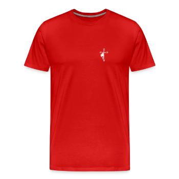 Jesus Christ Christian Christianity God Bible - Men's Premium Organic T-Shirt - red - Front - Damien (186cm)
