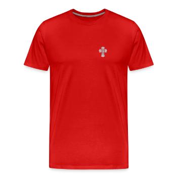 Jesus Christus Christlich Christentum Gott Bibel - Männer Premium Bio T-Shirt - Rot - Vorne - Damien (186cm)