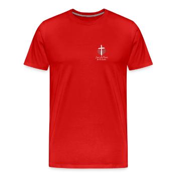 Jesus Christ Christian Christianity God Bible - Men's Premium Organic T-Shirt - red - Front - Damien (186cm)