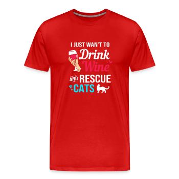 Cat Rescue Animal Rights Animal Rescue Animal Shelter - Men's Premium Organic T-Shirt - red - Front - Damien (186cm)