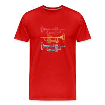 Trombone - T-shirt bio Premium Homme - rouge - Devant - Damien (186cm)