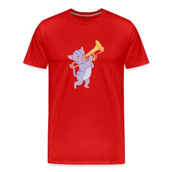 Trombone - T-shirt bio Premium Homme - rouge - Devant - Damien (186cm)