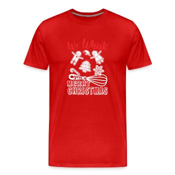Christmas Baker We Whisk You A Merry Christmas - Men's Premium Organic T-Shirt - red - Front - Damien (186cm)