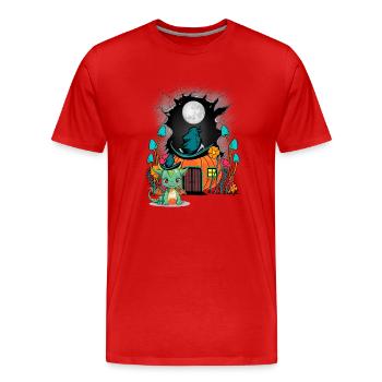 Pumpkin Halloween Dragon Dragon Child Kids Baby - Men's Premium Organic T-Shirt - red - Front - Damien (186cm)