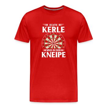 Cadeau de fléchettes Jeu de fléchettes Bullseye - T-shirt bio Premium Homme - rouge - Devant - Damien (186cm)
