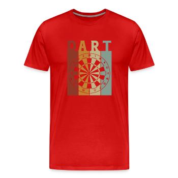 Cadeau de fléchettes Jeu de fléchettes Bullseye - T-shirt bio Premium Homme - rouge - Devant - Damien (186cm)