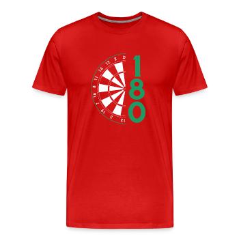 Cadeau de fléchettes Jeu de fléchettes Bullseye - T-shirt bio Premium Homme - rouge - Devant - Damien (186cm)