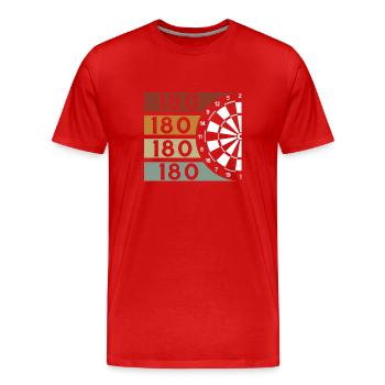 Cadeau de fléchettes Jeu de fléchettes Bullseye - T-shirt bio Premium Homme - rouge - Devant - Damien (186cm)