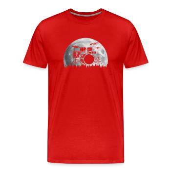 Drums Drums Drumstick Drummer Music Band Rock - Men's Premium Organic T-Shirt - red - Front - Damien (186cm)