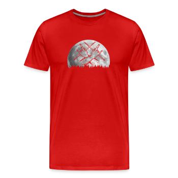 Drums Drums Drumstick Drummer Music Band Rock - Men's Premium Organic T-Shirt - red - Front - Damien (186cm)