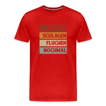 Drums Drums Drumstick Drummer Music Band Rock - Men's Premium Organic T-Shirt - red - Front - Damien (186cm)