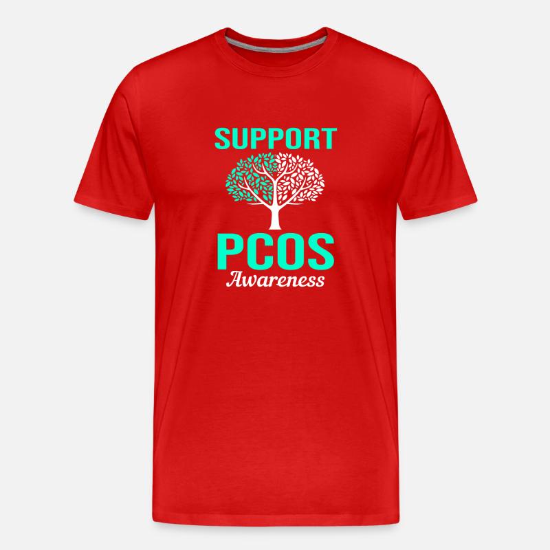 Pcos-Bewusstsein - Männer Premium Bio T-Shirt - Rot