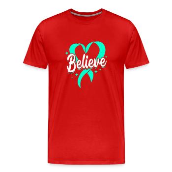 Pcos-Bewusstsein - Männer Premium Bio T-Shirt - Rot - Vorne - Damien (186cm)