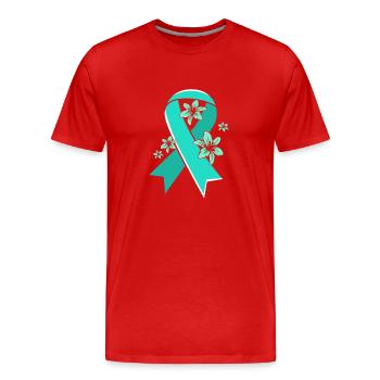 Pcos-Bewusstsein - Männer Premium Bio T-Shirt - Rot - Vorne - Damien (186cm)