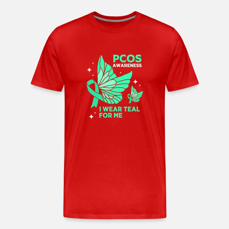Pcos-Bewusstsein - Männer Premium Bio T-Shirt - Rot