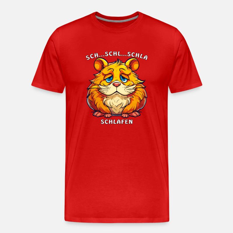 HAMSTER ...SCHL...SCHLA SCHLAFEN - Männer Premium Bio T-Shirt - Rot