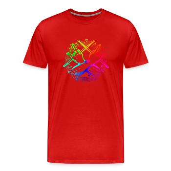 Drums Drums Drumstick Drummer Music Band Rock - Men's Premium Organic T-Shirt - red - Front - Damien (186cm)