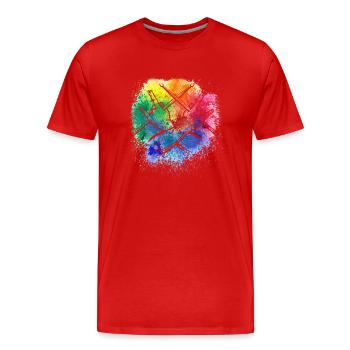 Schlagzeug Drums Drumstick Drummer Musik Band Rock - Männer Premium Bio T-Shirt - Rot - Vorne - Damien (186cm)