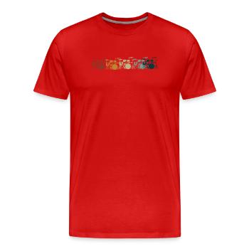 Drums Drumstick Drums Drummer Music Band Rock - Men's Premium Organic T-Shirt - red - Front - Damien (186cm)