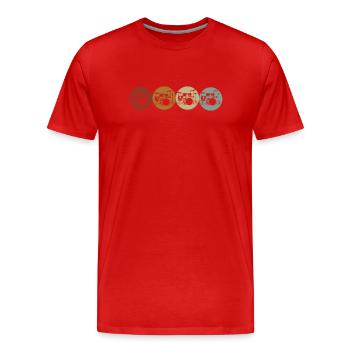 Drums Drums Drumstick Drummer Music Band Rock - Men's Premium Organic T-Shirt - red - Front - Damien (186cm)