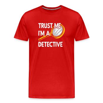 Steampunk Ich bin ein Detektiv Detektiv - Männer Premium Bio T-Shirt - Rot - Vorne - Damien (186cm)
