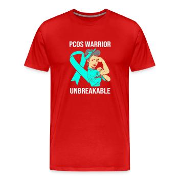 Pcos-Bewusstsein - Männer Premium Bio T-Shirt - Rot - Vorne - Damien (186cm)
