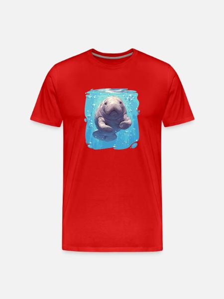 Seekuh Manatees Manatee - Men's Premium Organic T-Shirt - red