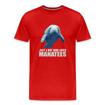 Lamantins Seekuh Lamantin - T-shirt bio Premium Homme - rouge - Devant - Damien (186cm)