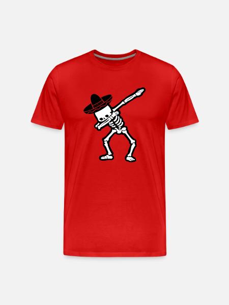 skull dabbing mexicans - Men's Premium Organic T-Shirt - red
