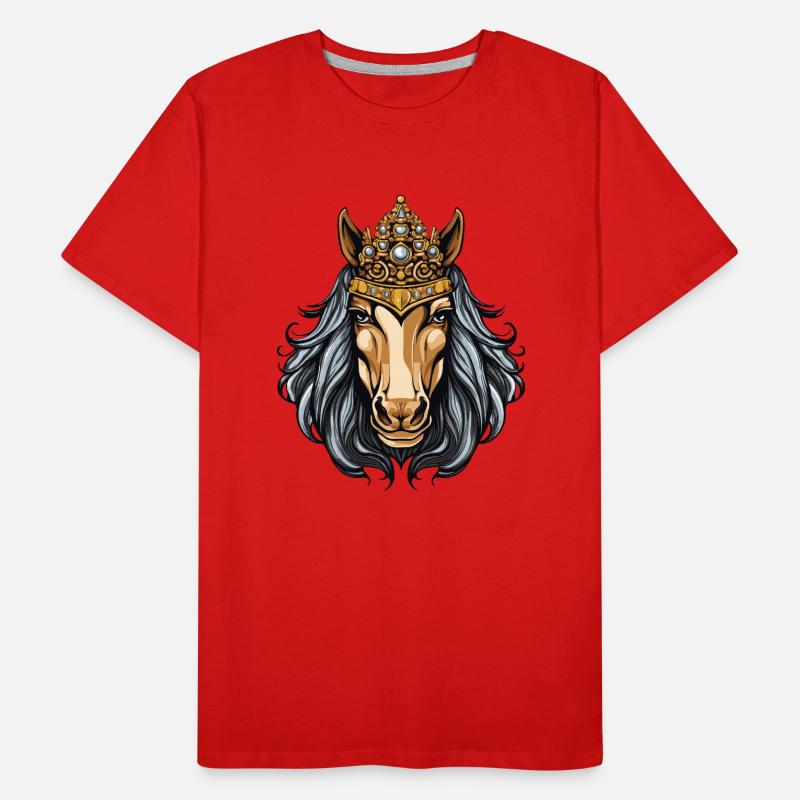Pferd Krone Männer Premium Bio T-Shirt
