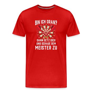 Dart Geschenk Dartboard Dartspieler Bullseye - Männer Premium Bio T-Shirt - Rot - Vorne - Damien (186cm)
